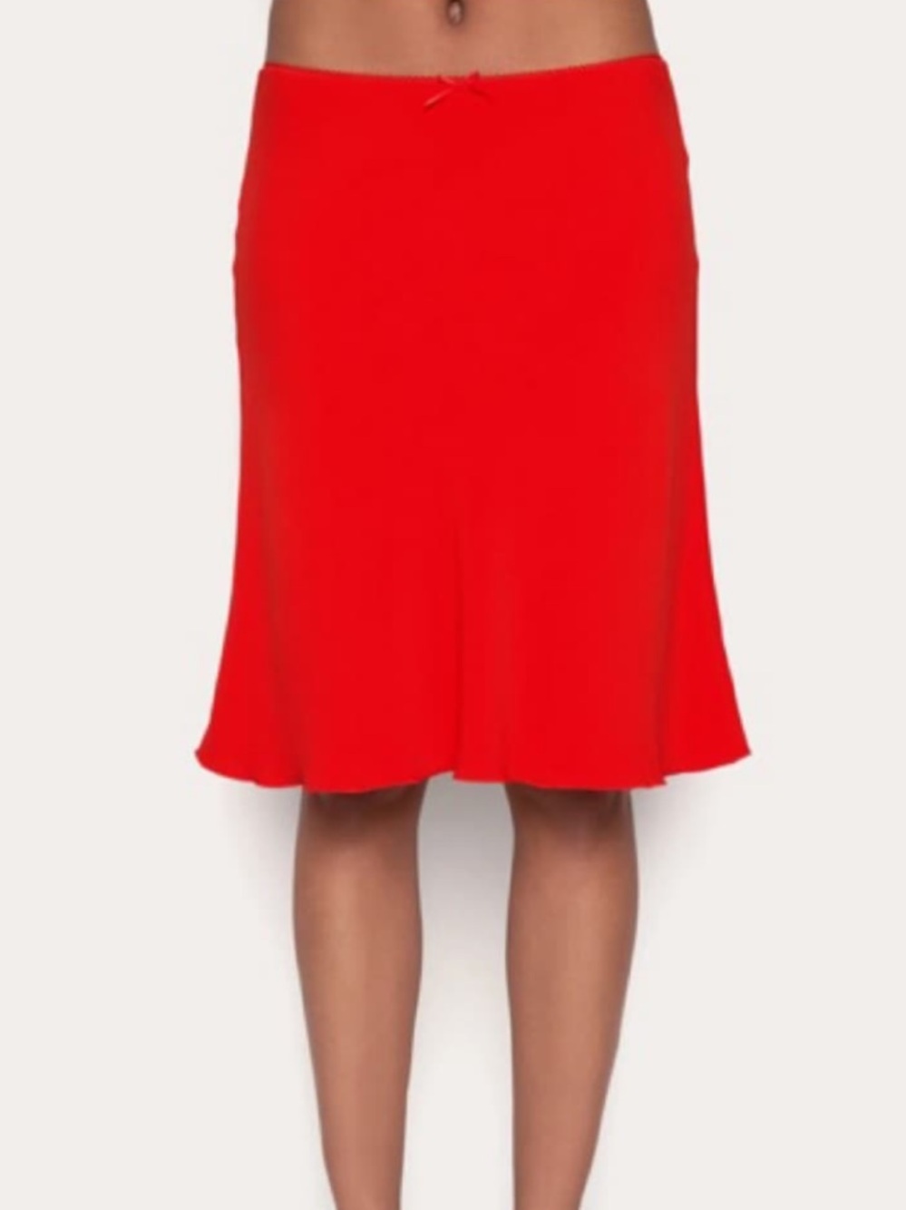 Danielle Guizio Paloma Red Satin Slip Bow Swing Skirt size XL NEW